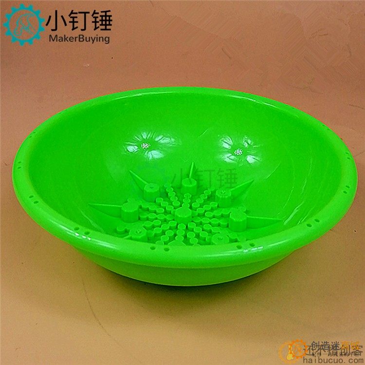 16850绿 八角盆 小水盆 多孔盘 底八角盆 科技积木零件