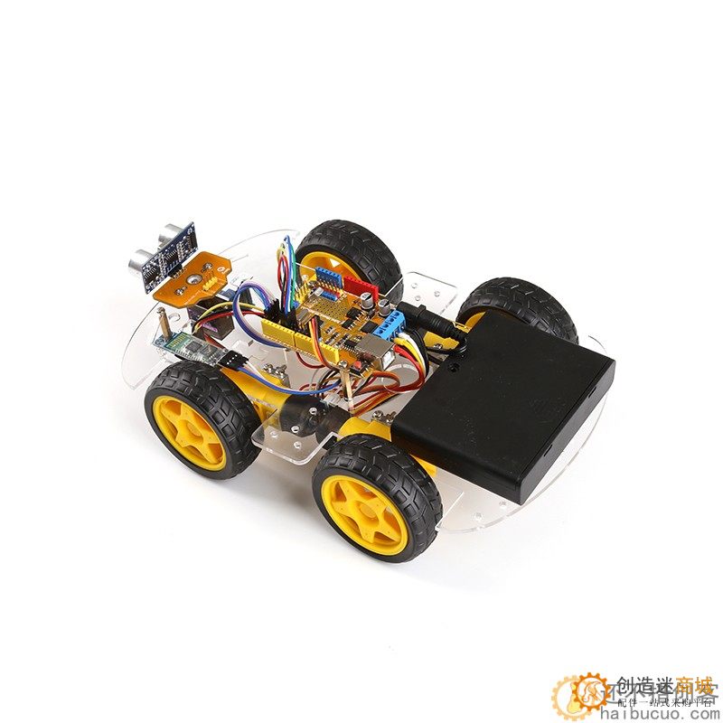 for Arduino智能小车4WD创客编程机器人蓝牙遥控循迹避障车DIY套