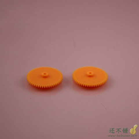 522A软橙红 软胶单层齿轮 齿片 易装版 玩具配件 紧配2mm的轴