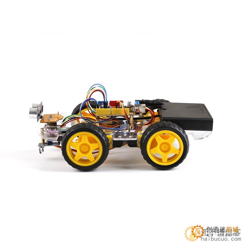 for Arduino智能小车4WD创客编程机器人蓝牙遥控循迹避障车DIY套