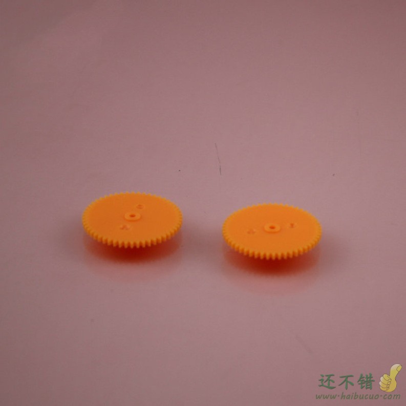 522A软橙红 软胶单层齿轮 齿片 易装版 玩具配件 紧配2mm的轴