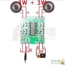 超微型数字功放板2*3W D类 PAM8403功放板 高效2.5～5V 可USB供电
