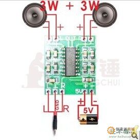 超微型数字功放板2*3W D类 PAM8403功放板 高效2.5～5V 可USB供电