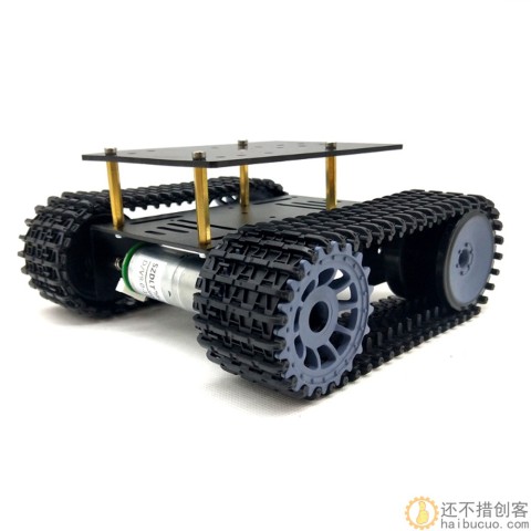 T10P履带式底盘 智能小车 坦克车机器人模型 橡胶履带