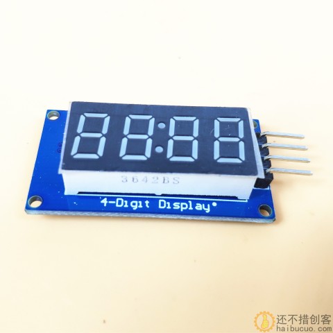 电子4位数码管显示模块 LED亮度可调 带时钟点 TM1637