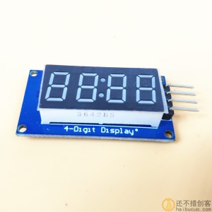 电子4位数码管显示模块 LED亮度可调 带时钟点 TM1637