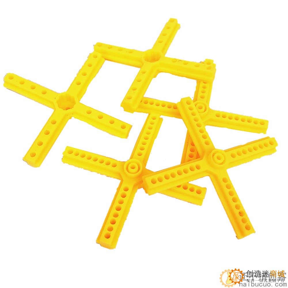 黄色塑料 十字杆 十道杆 十字十道 双十杆 DIY 科技积木零件