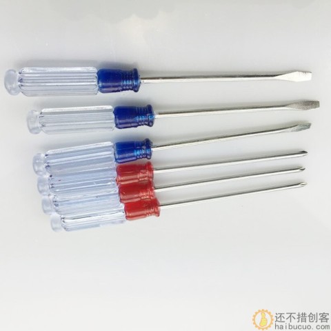 3寸水晶柄/迷你螺丝刀手动螺丝刀起子改锥 3*75mm总长130mm/87mm