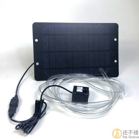 太阳能板6V5w 太阳能水泵 USB 潜水泵 鱼缸循环泵送2米水管