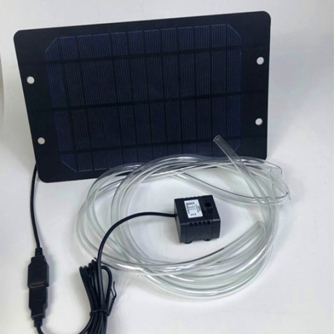 太阳能板6V5w 太阳能水泵 USB 潜水泵 鱼缸循环泵送2米水管