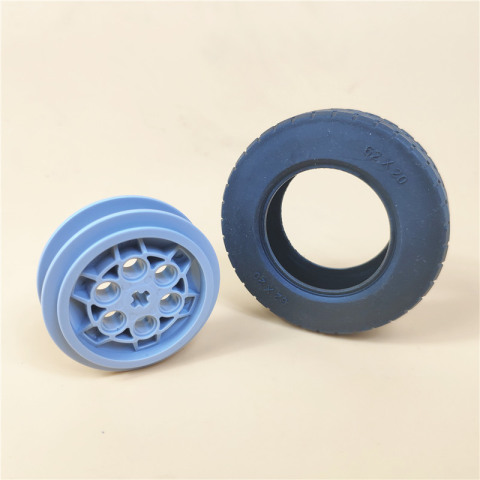 兼容乐高32019 86652c01国产科技教育积木零件 轮胎62.4x20mm轮毂