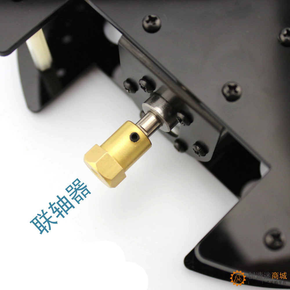 2WD黑色亚克力机器人汽车底盘2层坚固37B280齿轮马达SN180