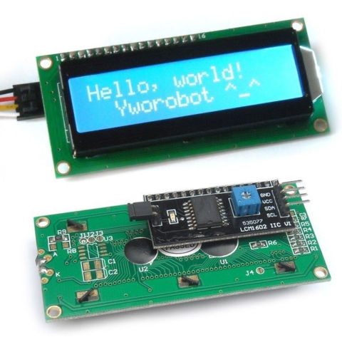 1602A 蓝屏+Arduino IIC/I2C 电平转换模块 温度计 液晶屏