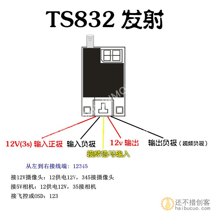 40频点 5.8G图传 600mW FPV 无线图传发射接收 TS832 RC832
