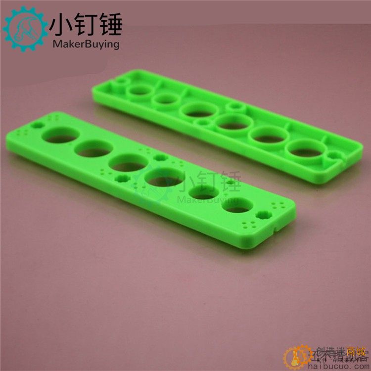 试管架片 试管架 圆孔架片 管架组合 科技积木零件 绿色