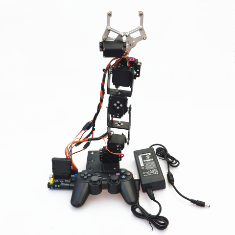 ps2遥控六自由度机械臂for arduino控制套装mg996舵机