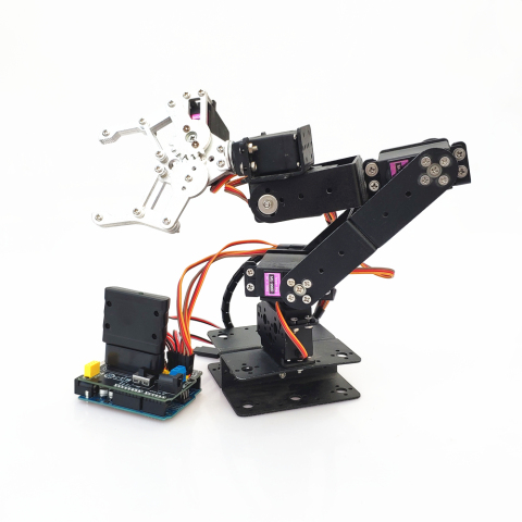 ps2遥控六自由度机械臂for arduino控制套装mg996舵机