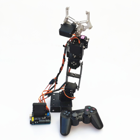 ps2遥控六自由度机械臂for arduino控制套装mg996舵机