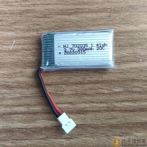 航模电池3.7V 380mAh锂电池20C高倍率702035无人机配件xh2.54接头
