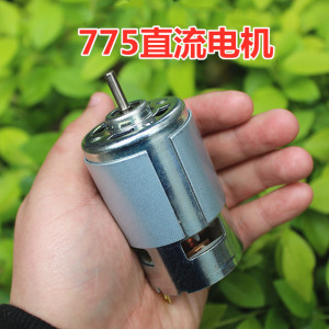 775直流电机 DC24V-36V大功率碳刷马达 前滚珠轴承