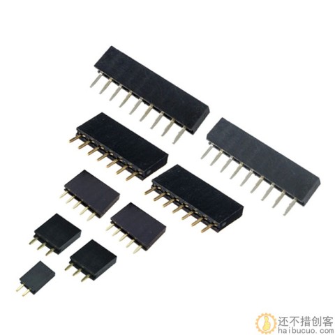 2.54MM间距 排母 单排母 排针插座 1*2P3P