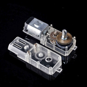 透明tt马达电动机直流电单双轴全金属齿轮减速电机正反转6v