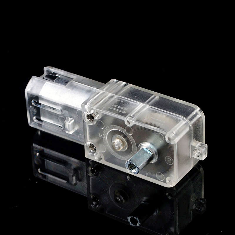 透明tt马达电动机直流电单双轴全金属齿轮减速电机正反转6v