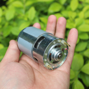 775直流电机 DC24V-36V大功率碳刷马达 前滚珠轴承
