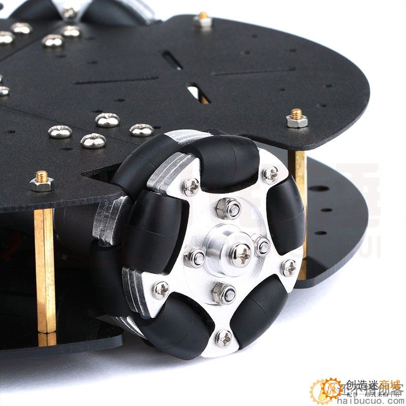 58mm金属铝合金全向轮 福来轮 omni Wheel Robot ROS平台全向运动