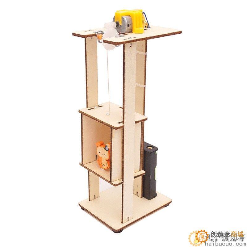 中小学生手工科学实验电梯升降机拼装科技小制作DIY益智科教玩具