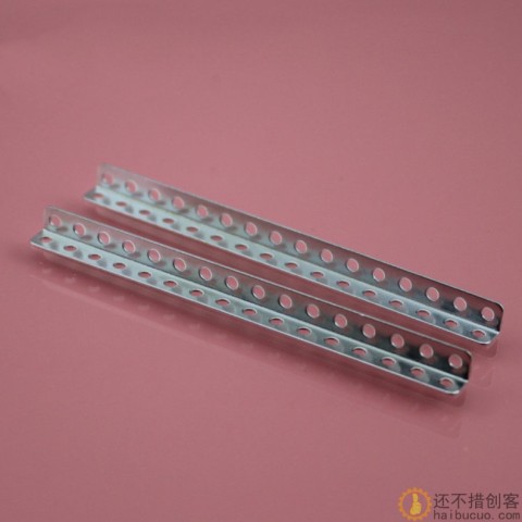 60/80mm铁杆 直角铁杆 多孔铁杆 科技积木零件 直角铁条 铁片 55802B