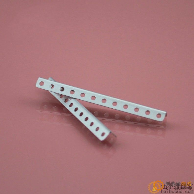 60/80mm铁杆 直角铁杆 多孔铁杆 科技积木零件 直角铁条 铁片 55802B