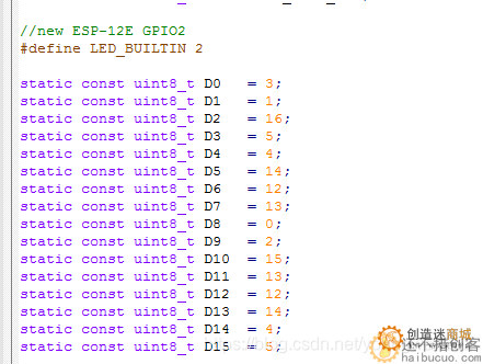 ESP8266作为arduino D1 wifi模块应用时引脚序号说明(与UNO对比异同）2.5.0版本开发板库