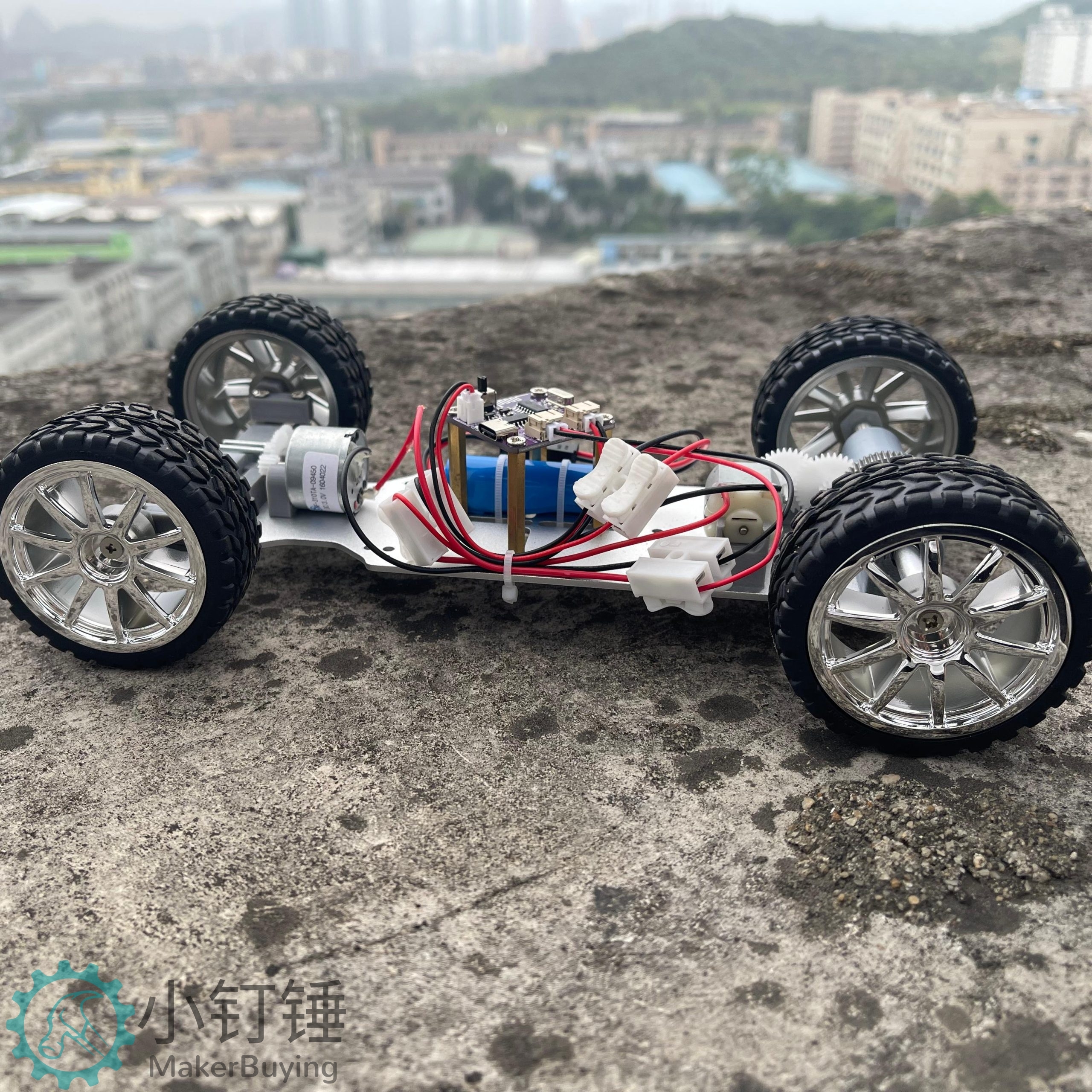 小钉锤C1全拼装差速器小车铝合金3D打印遥控智能创客DIY玩具套件SNP106