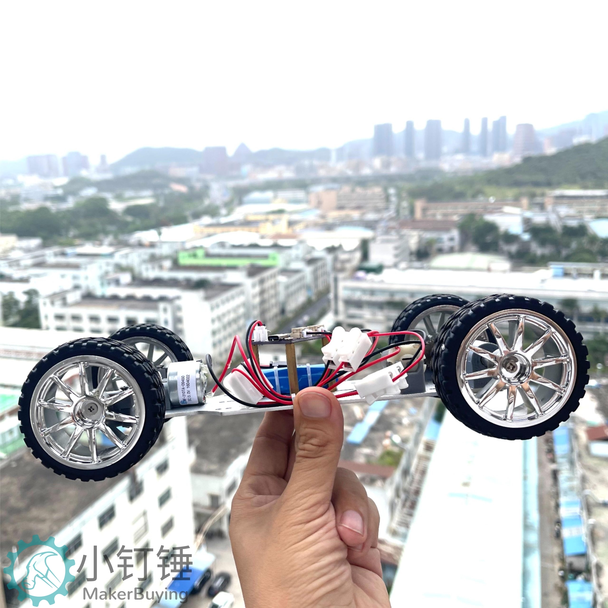 小钉锤C1全拼装差速器小车铝合金3D打印遥控智能创客DIY玩具套件SNP106