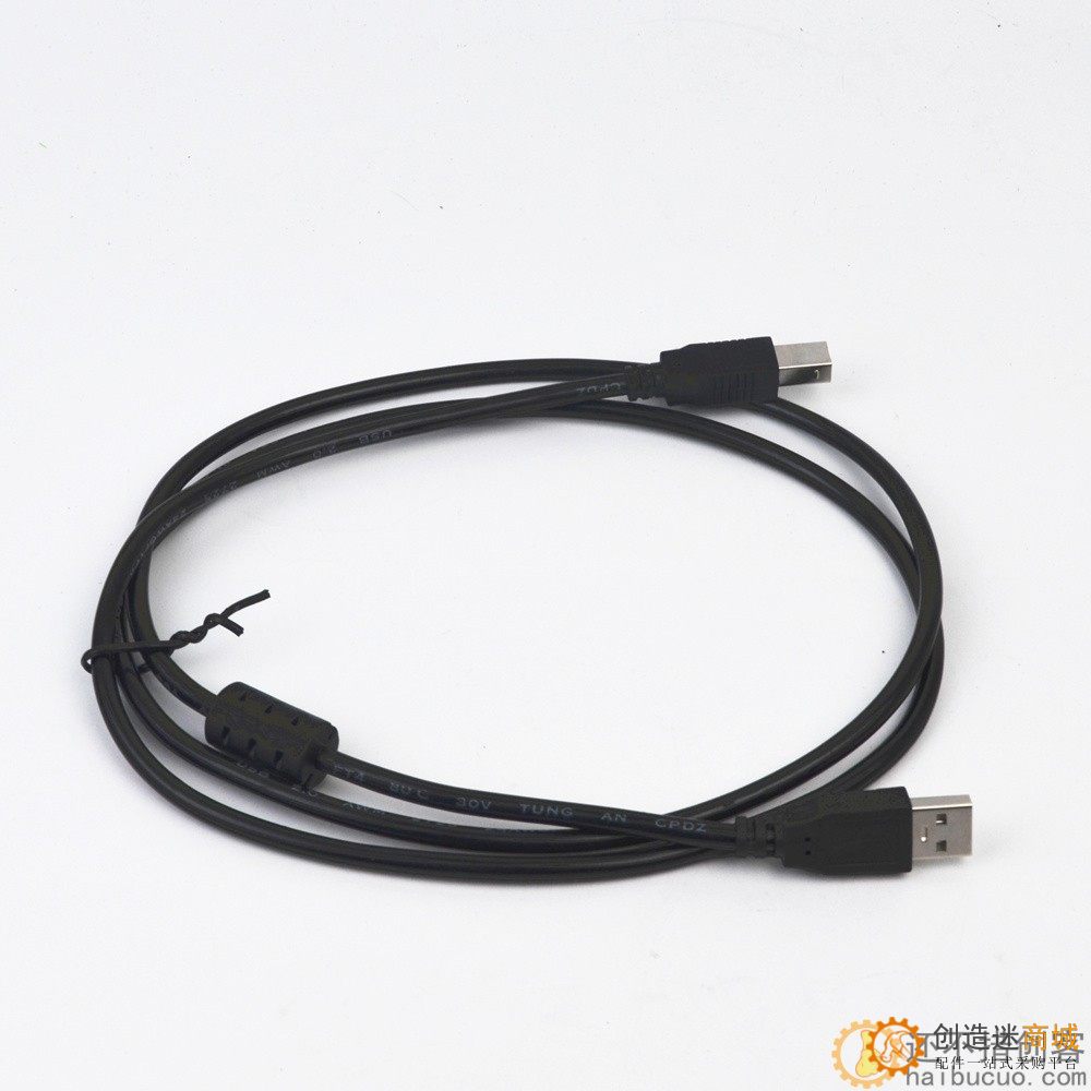 usb打印线 黑色1.5米方口打印机数据线打印线usb2.0线
