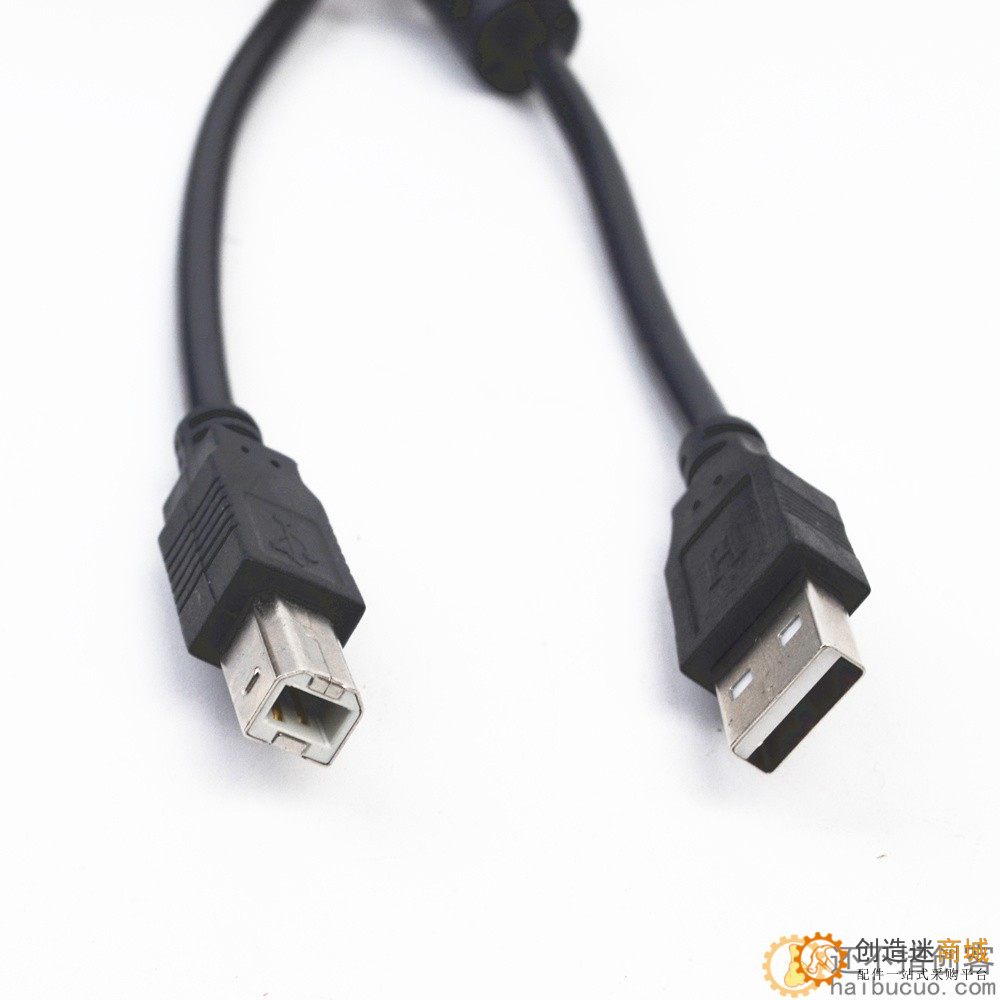 usb打印线 黑色1.5米方口打印机数据线打印线usb2.0线