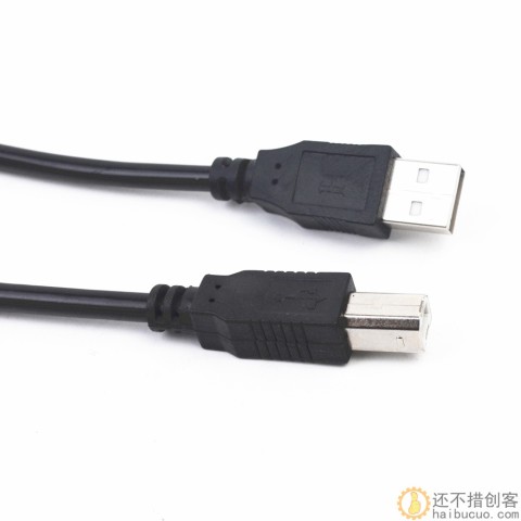 usb打印线 黑色1.5米方口打印机数据线打印线usb2.0线