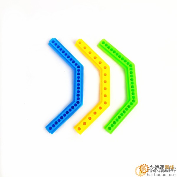 7*7*78mm 角杆黄 绿 蓝 十道杆 135度双角杆 塑料杆 科技积木零件