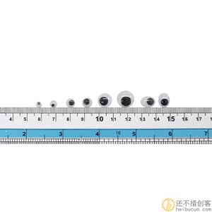 10个卡通动物塑料活动眼睛背胶 儿童DIY手工玩具眼珠贴 配件12mm