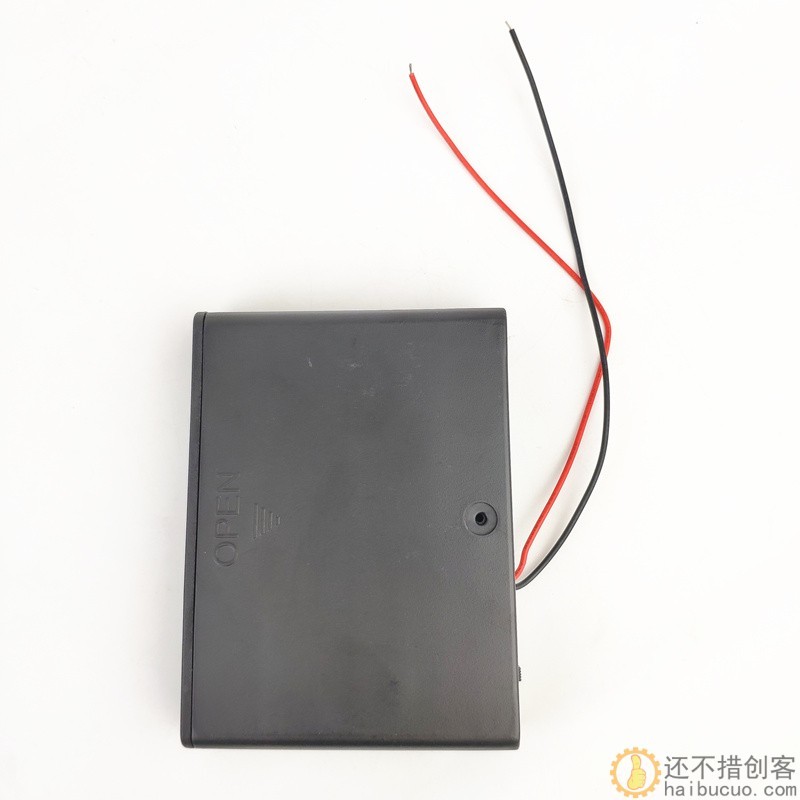 5号6节电池盒带盖带开关 红黑线 AA*6电池座 9v电池槽五号六节