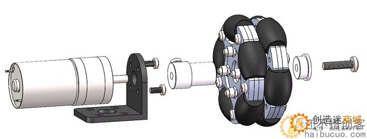 58mm全向轮 福来轮 Omni Wheel 轮子 ROS平台全向运动 多方位移动