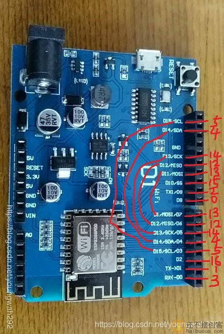 ESP8266作为arduino D1 wifi模块应用时引脚序号说明(与UNO对比异同）2.5.0版本开发板库