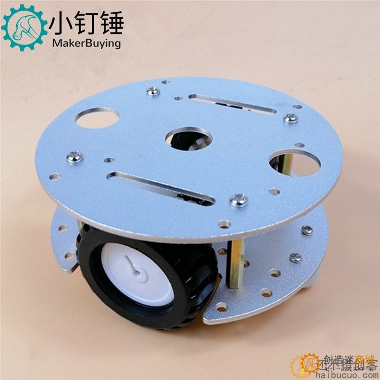2WD铝合金机器人汽车小车底盘2层坚固