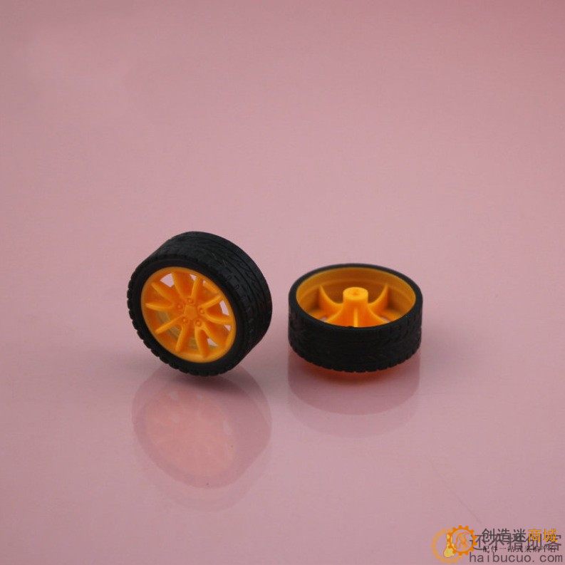 2*30mm橙色包胶车轮 橡胶车轮 玩具车轮 工艺改良款 玩具配件SN943