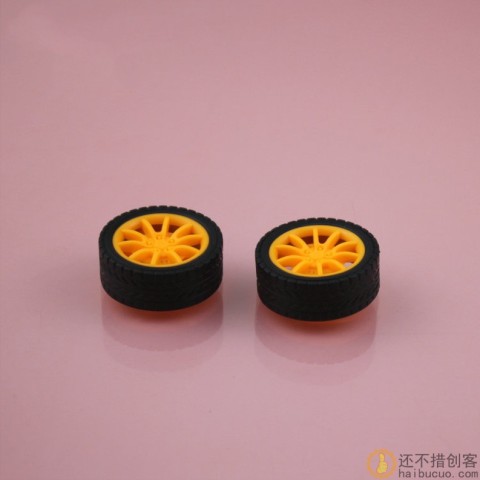 2*30mm橙色包胶车轮 橡胶车轮 玩具车轮 工艺改良款 玩具配件SN943