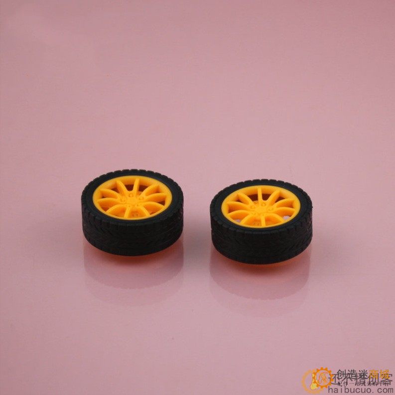 2*30mm橙色包胶车轮 橡胶车轮 玩具车轮 工艺改良款 玩具配件SN943