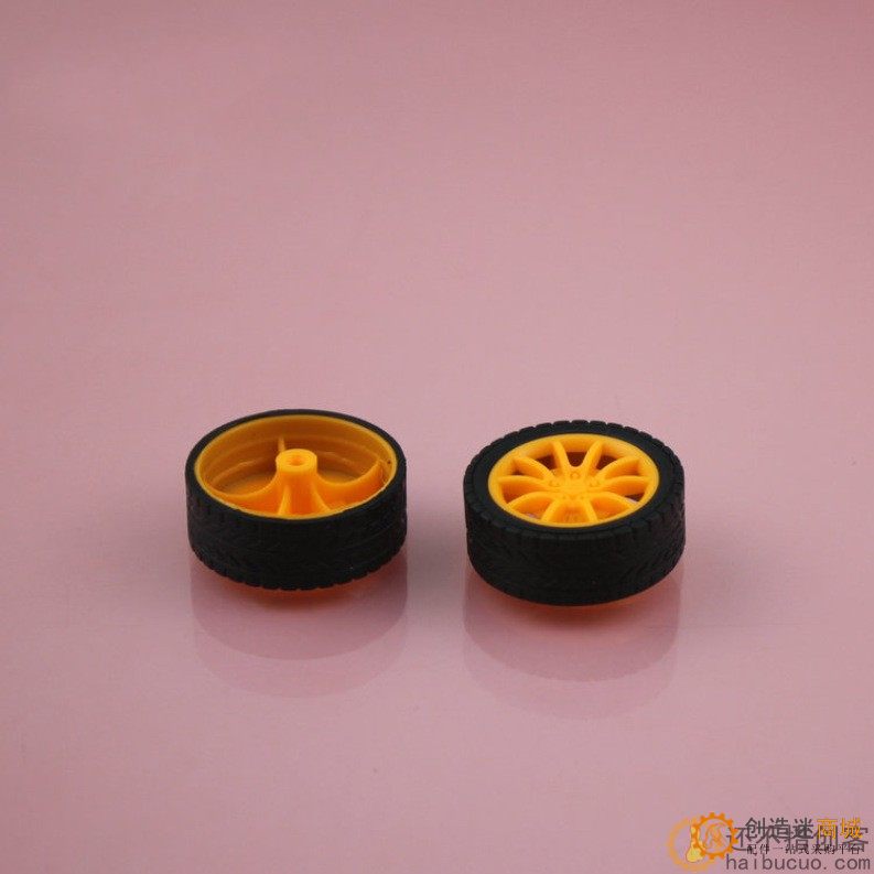 2*30mm橙色包胶车轮 橡胶车轮 玩具车轮 工艺改良款 玩具配件SN943
