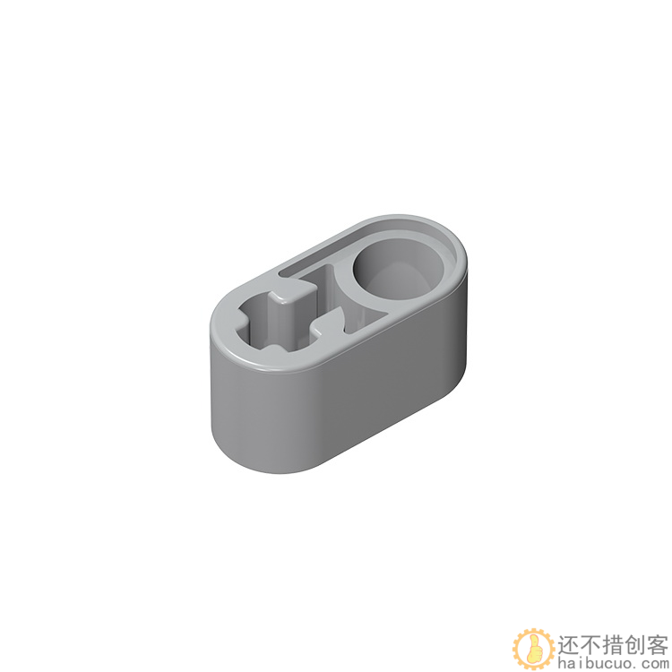 兼容乐高60483国产积木科技零配散件74695 6006140黑 1x2轴孔浅灰色B263