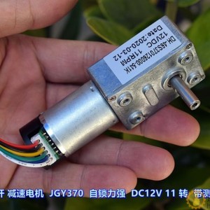 蜗轮蜗杆减速电机 JGY370 自锁力强 DC12V 11 转 带测速反馈M289